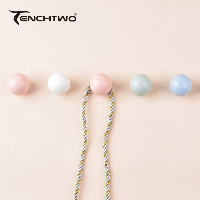 Furniture Interlocking Hardware - Round Ceramic Hook Clothes Hanger Hook