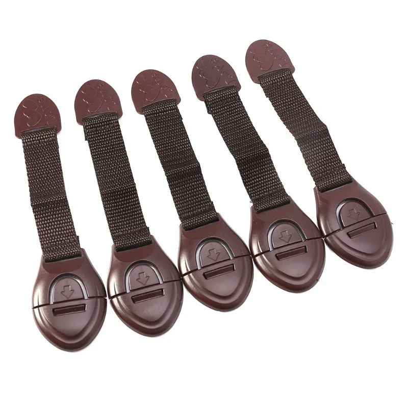 Furniture Interlocking Hardware - 5pcs/lot Brown Cabinet Safety Lock for