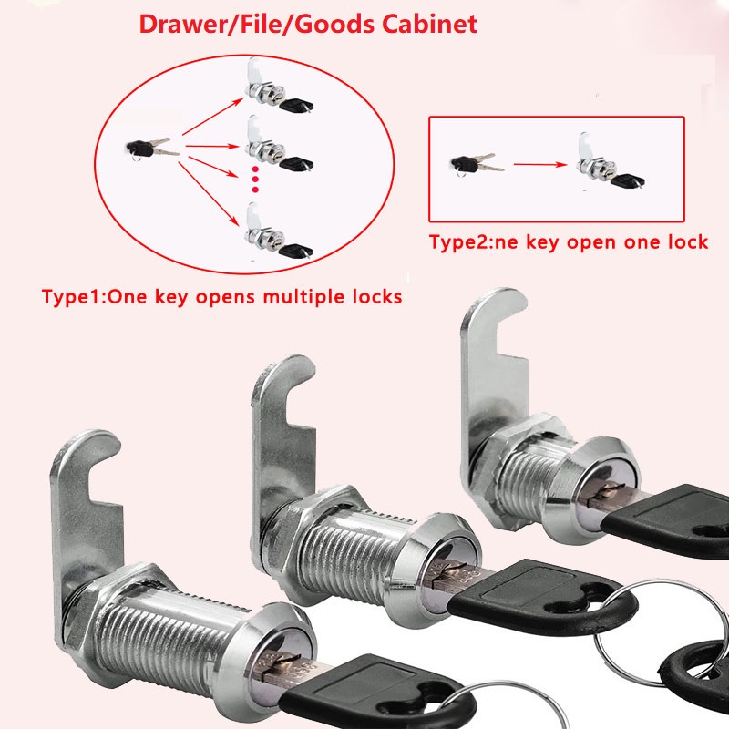 Furniture Hardware Cam Lock - File/Goods/ Drawer Cabinet Locks With 2