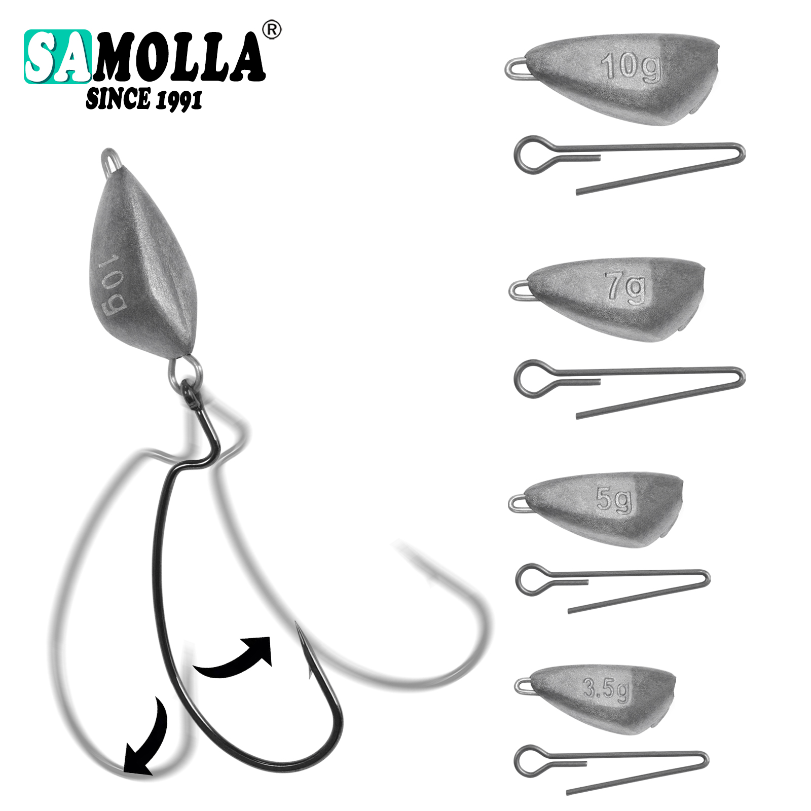 Furniture Hardware Jig - SAMOLLA 5pcs Jig Head Fishing Weight,
