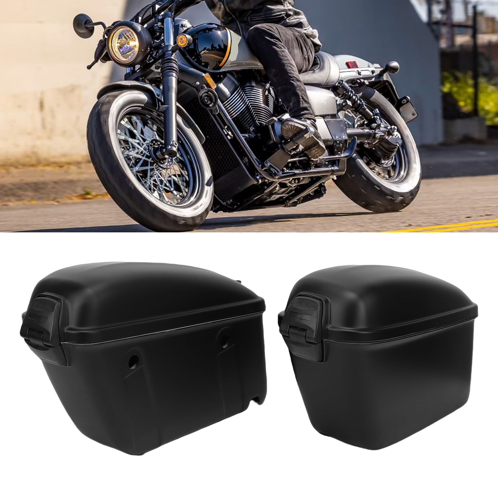 Universal Furniture Hardware - 22L Motorcycle Hard Saddle Bags with