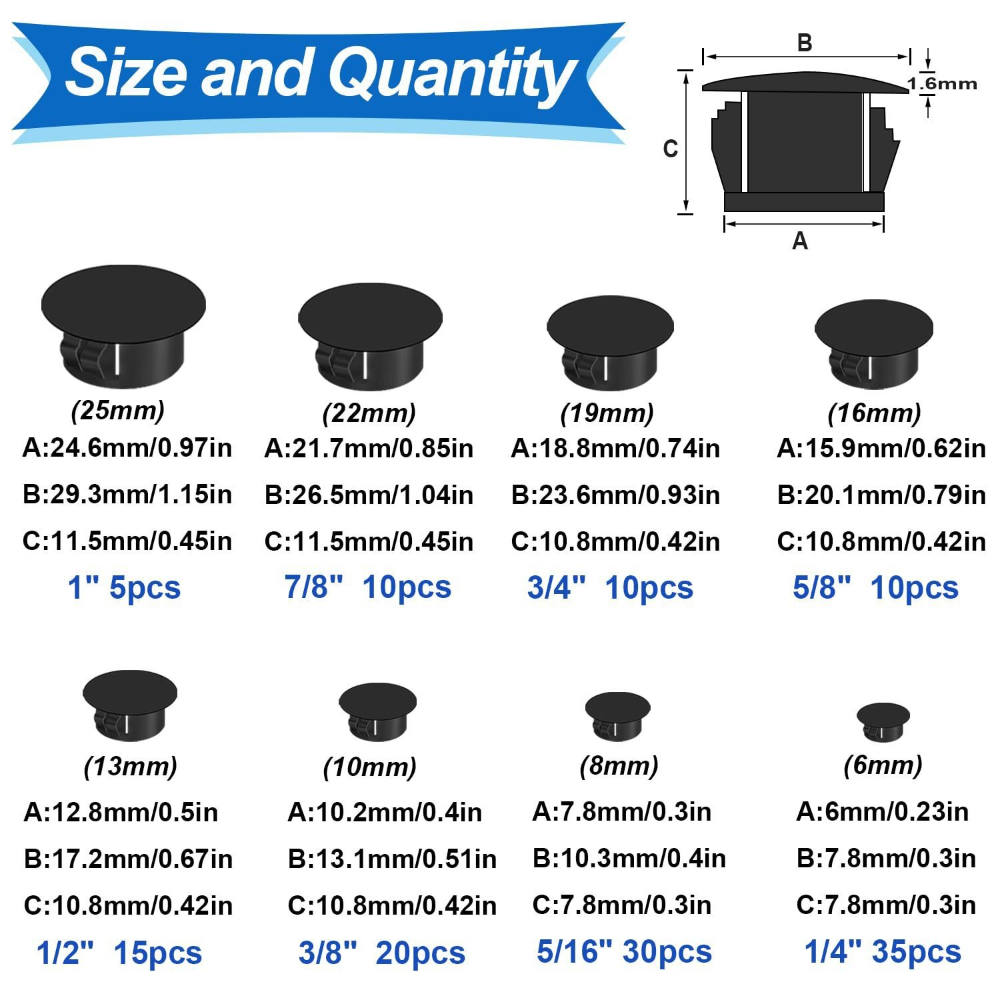 135pcs Cover Screw-type Plug H - Furniture Screw Type recension och pris