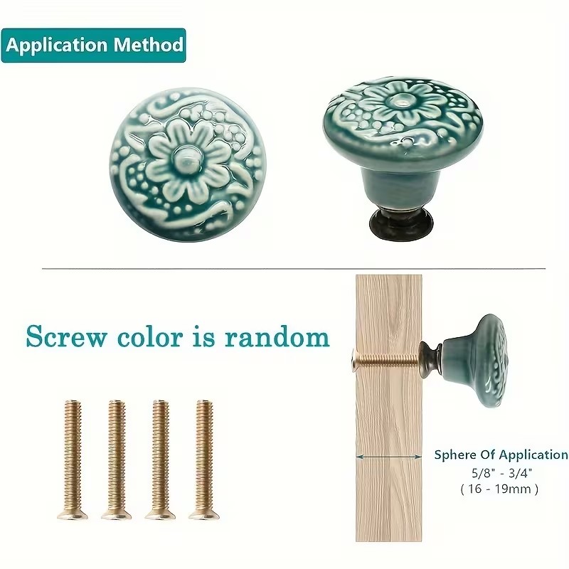 12pcs Ceramic Cabinet Knobs, F - Furniture Interlocking Hardware recension och pris